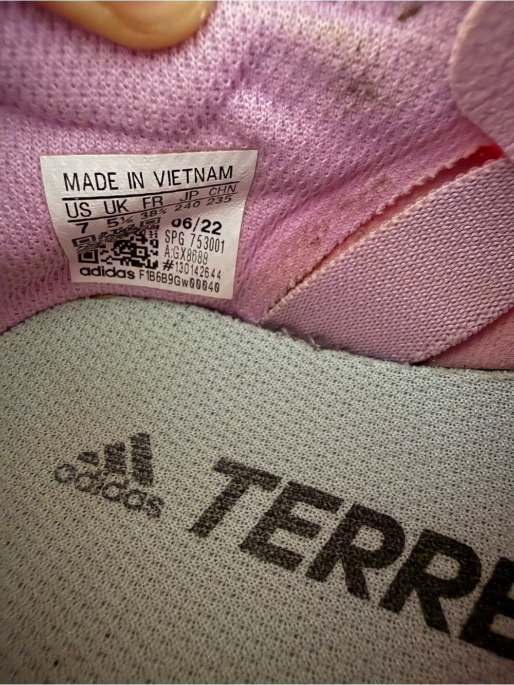 adidas Women size 7 terrex voyager 21 canvas travel tLavender and Orange Trail - Picture 10 of 11
